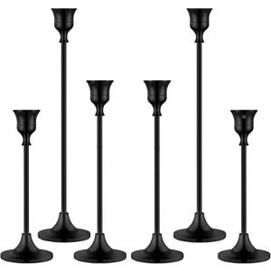 Candlestick Holders,Taper Candle Holder for Candlesticks Black Candelabra Candle Holders Vintage Candle Stick Candle Holder for Fireplace Party Dining Home (2sets (6pcs))