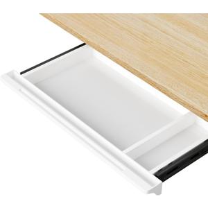 Under Desk Mounted Sliding Drawer to pull out, Attachable Desk Pencil Drawer Ball-Bearing Slides (White)