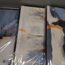 Large Framed Canvas Wall Art, Coastal Blue White Abstract Prints, 16"x24"x3, 16" X 24" X 3pcs Framed