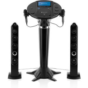 Singing Machine iSM1030BT Bluetooth Karaoke Pedestal, Karaoke Machine with Speakers, Black