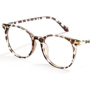 Gaoye Blue Light Blocking Glasses, Retro Round Eyewear Frame Anti Eyestrain Computer Glasses for Women Men (*Leopard)