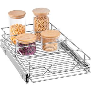 FOHERE Pull Out Cabinet Organizer 11.6" x 21" D Heavy Duty Pull Out Drawers