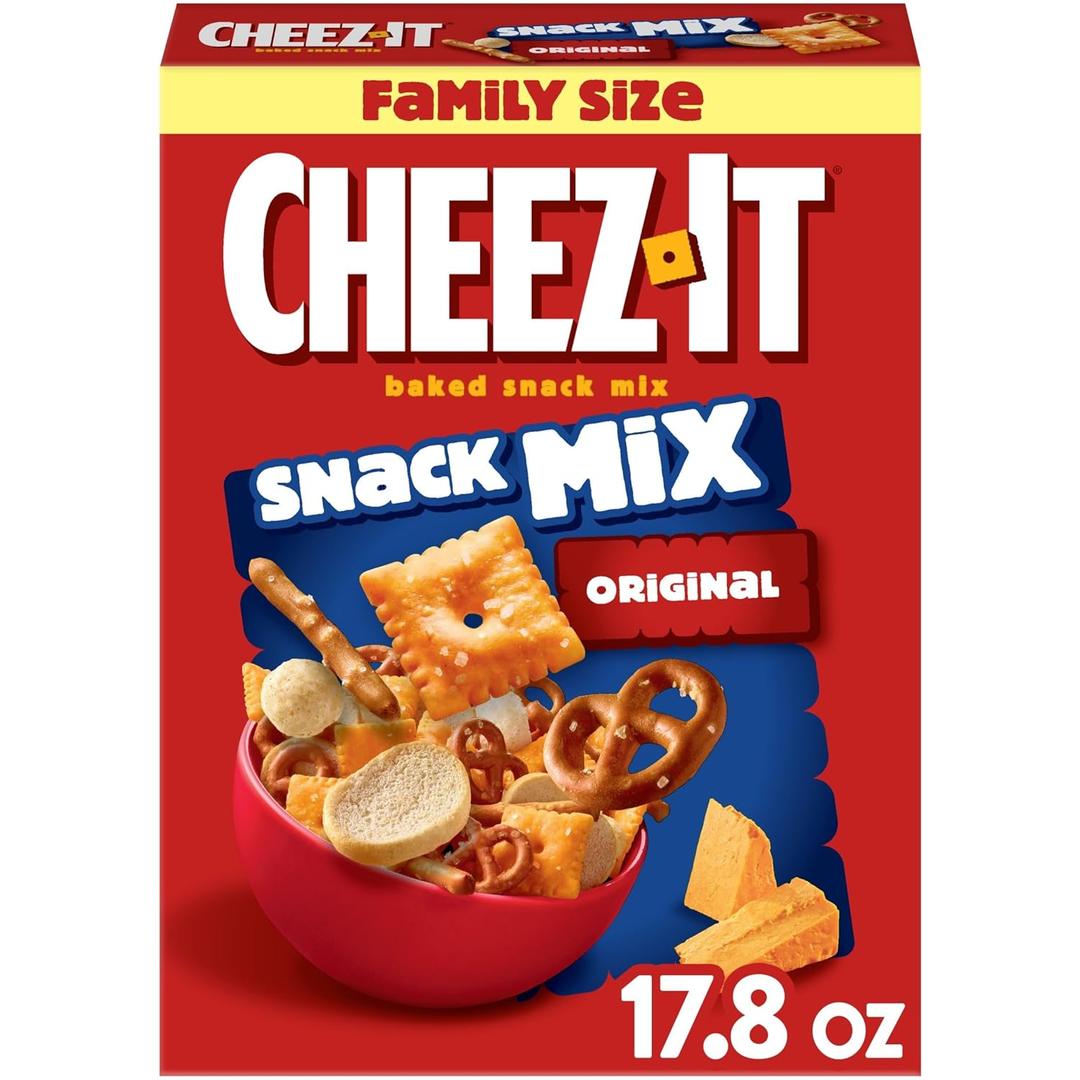 Cheez-It Snack Mix, Lunch Snacks, Family Size, Original, 17.8oz Box (1 Box) (EXP 04/21/26)