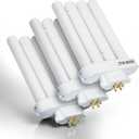 24 Nha&FACA FML27 Fluorescent Light Bulbs FML Lamp 27 Watt Replacement Grow Light Bulbs, Energy Efficient FML Lamp for Desk, Office, Reading, and Study Lamps  GX10Q-4 Base, Daylight 6500K (Pack 3)