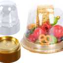 Whaline 50Pcs 4.3Inch Disposable Individual Charcuterie Cup Clear Plastic Cupcake Container Single Dessert Holders with Lids for Food Favor Display Charcuterie Grazing Table Catered Event Wedding