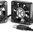 ELUTENG Dual 40mm USB Fan with 3 Speeds Adjustable 5V PC Fan Max 5500RPM 40mm * 40mm * 25mm Mini Case Fan Quiet Computer Fan Compatible for PC, TV Box, Router, Xbox, PlayStation
