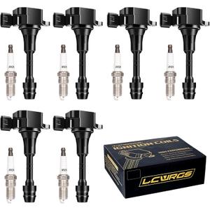 Set of 6 Ignition Coil Packs and Iridium Spark Plugs for Nissan Murano Maxima Altima Quest Xterra Pathfinder Frontier 2002 2003 2004 2005 2006 2007 2008 3.5 V6 Spark Plugs Coils UF349 224338J115