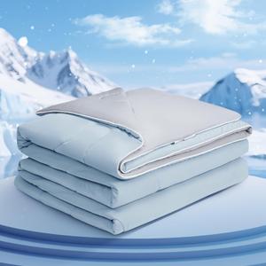 COHOME Cooling Comforter King/Cali King, Cooling Blanket for Hot Sleeper and Night Sweats, Cold Touch Fabric Absorbs Body Heat, Double-Sided Cool Design Soft Fluffy (Blue, (108"x90"))
