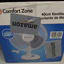 Comfort Zone Oscillating Table Fan with Adjustable Tilt, Convenient Push Button Controls, Quiet, 16 inch, 3 Speed, Desk Fan, Airflow 15.75 ft/sec, Ideal for Home, Bedroom, Dorm & Office, CZ161WT (White)