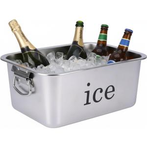 14L Ice Bucket for Freezer,Stainless Steel Ice Cube Bin with Handle,Large Capacity Ice Container Champagne Bucket Carry Drink Storage Cooler,Halloween Ice Buckets for Parties