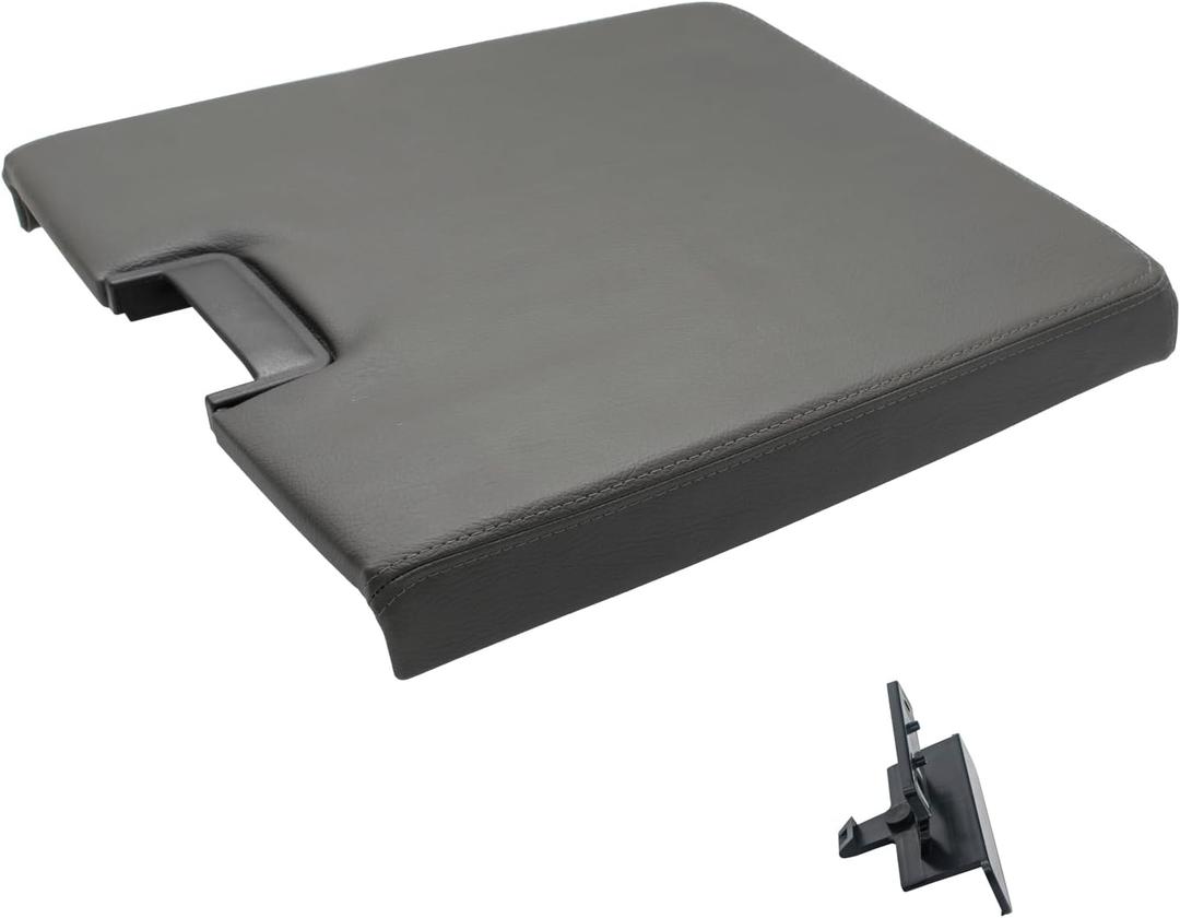 NHILES Center Console Lid Kit with Latch Replacement Compatible with 2007-2013 Chevy Tahoe/Avalanche/ 2008-2014 Silverado/GMC Yukon(XL)/Sierra 1500/2500/3500 Center Console Cover 20864151Dark Gray