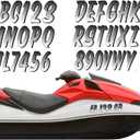 30 Pcs 5 Sets Boat Registration Numbers 0 to 9 and Name Decal Letters A to Z Waterproof Marine Boat Registration Numbers Custom Vinyl Stickers for Yachts Personal Watercraft(Black)