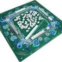 Jongyance Printed American Learning Mahjong Mat (33x33) with Black Carrying Bag, Anti-Slip, Noise-Reducing, Mahjong Table Mat for Mah-jongg, Poker, Board Games, Dominoes
