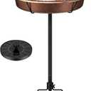 Oval Bird Bath with Solar Fountain for Outside, Weather-Resistant ABS Birdbath Bowl with Solar Powered Pump, Metal Ground Stake for Outdoor, Garden, 1.3 Gallons, Bronze