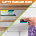 Bentology Snack Buddies - Mini Bento Snack Lunch Box w 4 Portion Control Meal Containers and Lids - BPA, PVC Free, Food Safe  On-the-Go lunchbox - Pink (1 Count)