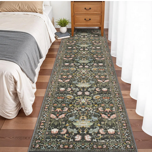 Washable Water-resistant Green Rug 3x10ft