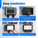 Outdoor Outlet Box with 32.8Ft Extension Cord, NEMA 5-15R, STW 14 AWG,IP66 Waterproof Power Outlet Extender with On/Off Switch & LED Indicator for Garden Yards& Outdoor Activity