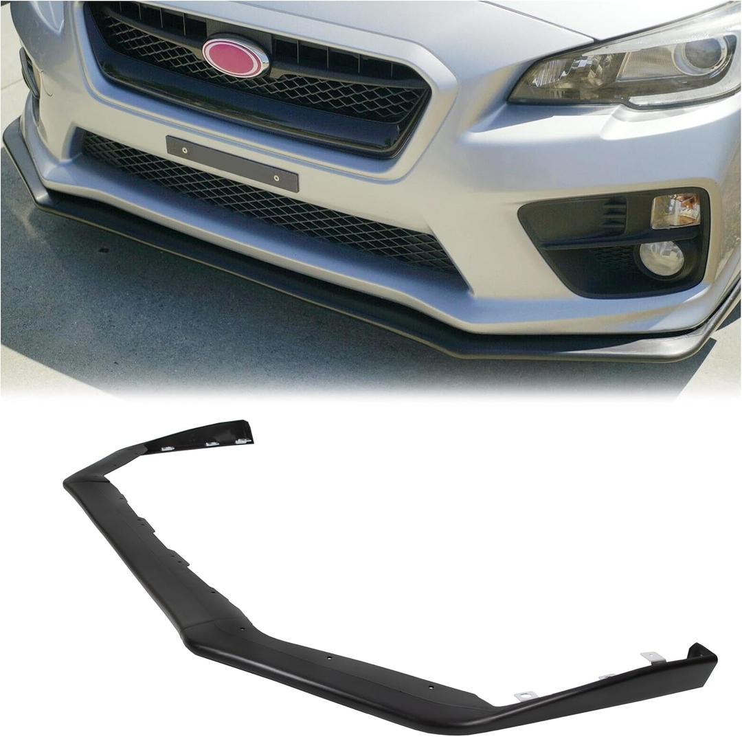 ECOTRIC Front Bumper Lip Spoiler Compatible with 2015-2021 Subaru Impreza WRX & STI Lower Splitter Finisher Under Chin Spoiler V Limited Style Black