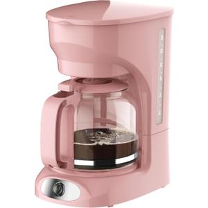 MÜELLERHOME 12-Cup Pink Coffee Maker - Borosilicate Carafe, Auto-Off, Pink Accessories, Reusable Filter, Anti-Drip, Kitchen Appliances, Keep-Warm Function, Kitchen Décor