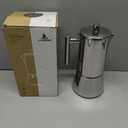 LAOION Stovetop Espresso Maker, 12Cup 17.5 oz Moka Pot, Stainless Steel Cuban and Italian Coffee Maker for Cafetera Cubana, Greca De Cafe Induction Stovetop Compatible, Coffee Gift for Home Travel