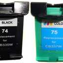 Ink Cartridge Compatible with 74 74XL J5750 J5780 J5783 J5785 J5788 J5790(74BK and 75COLOR)