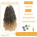 10 Inch Pre-Looped Yanky Twist Crochet Hair, 30 Strands/Pc, Mini Passion Twists, Senegalese Braiding Hair (T27, 8 Pcs/Pack)