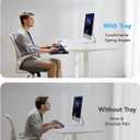 HUANUO Keyboard Tray Under Desk, Pull Out Keyboard Tray with C Clamp Mount, 26.5 W x 11.8 D Slide Out Computer Keyboard Drawer Mouse Tray for Typing, Black