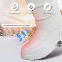 Womens Winter Boots Snow Boots For Women Black Mid Calf Platform Boots Warm Fur Fashion Slip On Boots(White,US10) (White)