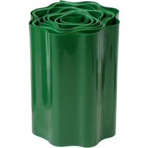 6''x30FT Corrugated Garden Edging, Durable Plastic Landscape Border for Flower Beds, Garden, Lawn and Landscape Edging (Green)