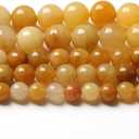 90PCS 8mm 45pcs Natural Yellow Aventurine Jade Beads Round Loose Beads Energy Crystal Healing Power Gemstone for Jewelry Making DIY Bracelet 32" 2 Strands
