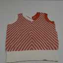 Women Sleeveless Sweater V Neck Casual 2025 Knitted Chevron V Neck Sweater Vest Color Block Pullover Sweater Top, S
