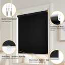 ChrisDowa Cordless Free-Stop 100% Blackout Blinds for Windows, Roller Windows Shades with Thermal Insulated, UV Protection Fabric for Living Room, Office and Home.Black,29" W X 72" H