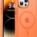 Newfuture Designed for iPhone 14 Pro Max Case with Magnetic [13 FT Military Drop Protection] [Compatible with Magsafe] Slim Translucent Matte Shockproof with Anti-Fingerprint Phone Case, Orange