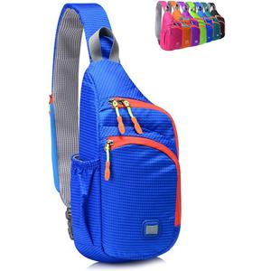 Peicees Small Sling Backpack Waterproof Unisex Shoulder Bag Chest Crossbody Daypack (Blue)