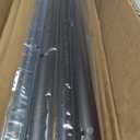 Black Double Corner Window Curtain Rods with Aluminum End Cap Finials and Brackets,1 Inch Diameter Dual Bay Window Curtain Rods, Adjustable 2 Sided 36-72 Inch Double Drapery Rod