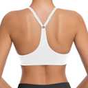 Comper Y Back Adjustable Sports Bra for Women Low Impact Racerback Workout Bras Thin Straps Yoga Bras with Removable Pads, Small