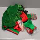 SOMSOC 6 Pack Women Christmas Elf Costume Set Velvet Dress Santa's Helper Costume Xmas Outfit Elf Hat Shoes Ears Belt Socks, Size XL