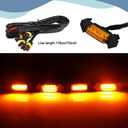 4PCS LED Grille Lights, Bright Amber LED Grill Lights with Wiring Harness, Waterproof Front Grill Trim Lamps, Vehicle Exterior Grille Lamps Replacement for 2016-2019 Tacoma TRD PRO Front Grille
