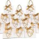 TKSBAG 100 Pack Small Thank You Gift Bags with Handles, 5.5''x 2.5''x4.7'' Mini White Gift Bags Bulk for Baby Shower, Birthday, Wedding, Party Favors