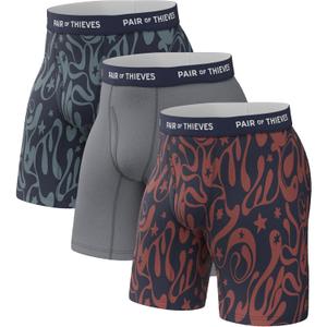 Pair of Thieves Super Fit Long Boxer Briefs for Men - Ultra Soft, Breathable, Quick-Dry Underwear 4-Way Stretch (2 & 3 Pack) (Small, Below Kelp)