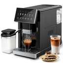 Kismile Automatic Espresso Machine with Grinder & Milk Frother, Latte & Cappuccino Maker, Single/Double Cup, Thickness Adjustment, 1.5L Removable Water Tank