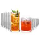 INSETLAN 6-Piece Ribbed Glassware -Vintage Cocktail Drinking Glasses, Ideal for Wine, Juice, Water, Ice Coffee Cup, Whiskey, Mixed Drinkware