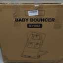 Derson Baby Bouncer, Portable Baby Bouncer Seat for Babies 0-6 Months, Infant Bouncer Chair Newborn with 8 Soothing Music, Foldable, Natural Vibrations (Gray)