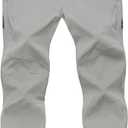 TBMPOY Men's Lightweight Hiking Pants with Belt 5 Zip Pockets Waterproof Quick-Dry Travel Fishing Work Outdoor Pants (X-Large, A7-thin Light Gray)