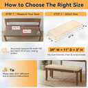 ROFIELTY Bench Cushion for Indoor Furniture Light Brown, 39x11x3 inch