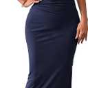 BTFBM Women Ruched Bodycon Maxi Dresses Summer Casual Sleeveless Lightweight Slit Elegant Cocktail Wedding Guest Dress (Blue, S)