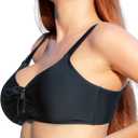 Ocean Blues Women's Retro Cutout Bikini Tops for Women Lace Up Back Padded Swimsuit Top (Black, XL)