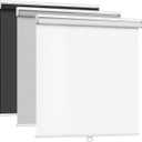 LazBlinds Cordless Roller Shades, Free-Stop Blackout Roller Blinds with Cassette Valance, Thermal Insulated UV Protection Waterproof, Roll Up Blinds for Windows, 25'' W x 72'' H, Grey