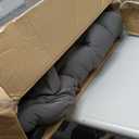 LITA Lazy Chair with Ottoman, Modern Accent Leisure Upholstered Lazy Sofa Armchair, Contemporary Lounge Reading Chair with Armrests and a Side Pocket for Living Room, Bedroom & Small Space, Dark Grey