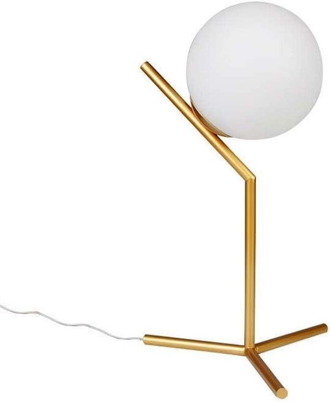 Globe Table Lamp, TD00965 Mid-Century Golden Desk Lamp for Bedroom,Living Room,Kids Room,Office